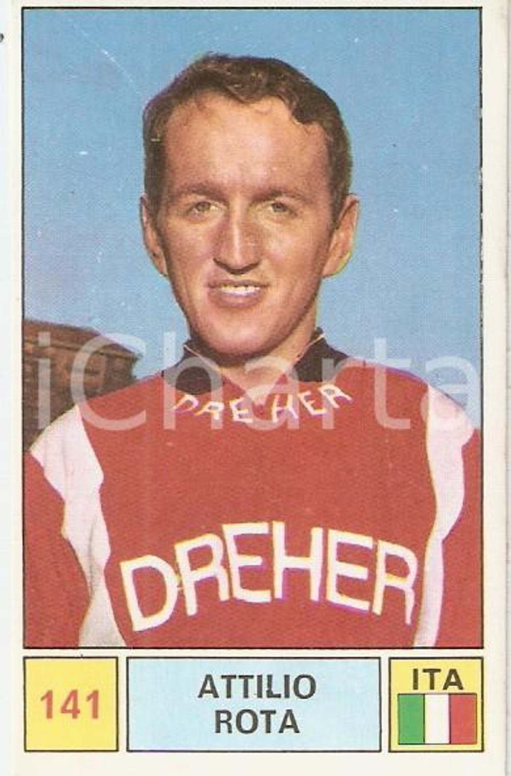 Oggetto da collezione cartaceo PANINI - SPRINT 1971 Figurina Attilio ROTA n. 141 Ciclismo Sponsor Birra DREHER 1