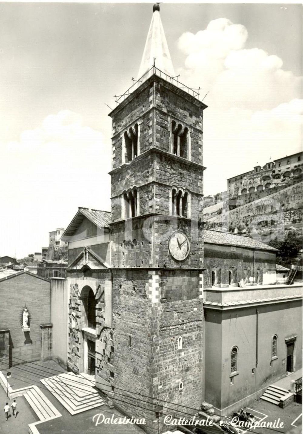Cartolina originale da collezione 1950 ca PALESTRINA (RM) Veduta della Cattedrale e del campanile *Cartolina FG NV 1