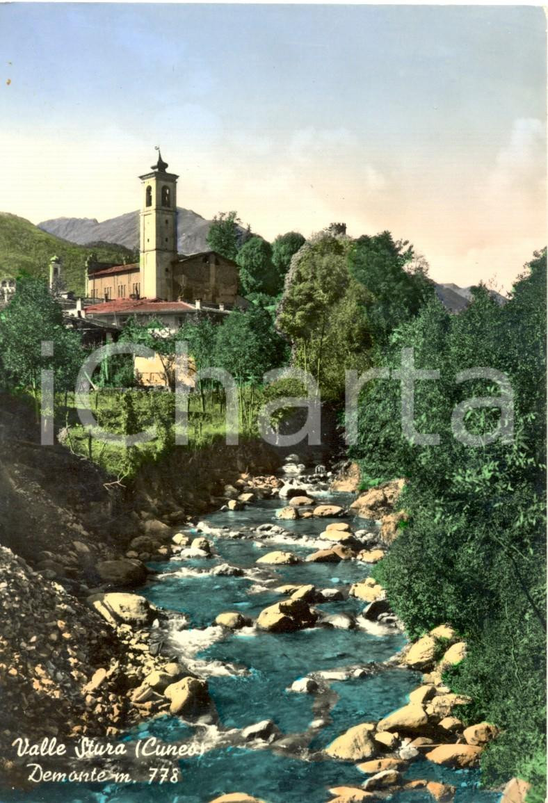 Cartolina originale da collezione 1956 DEMONTE CN Scorcio della Chiesa parrocchiale VALLE STURA Cartoline FG VG 1
