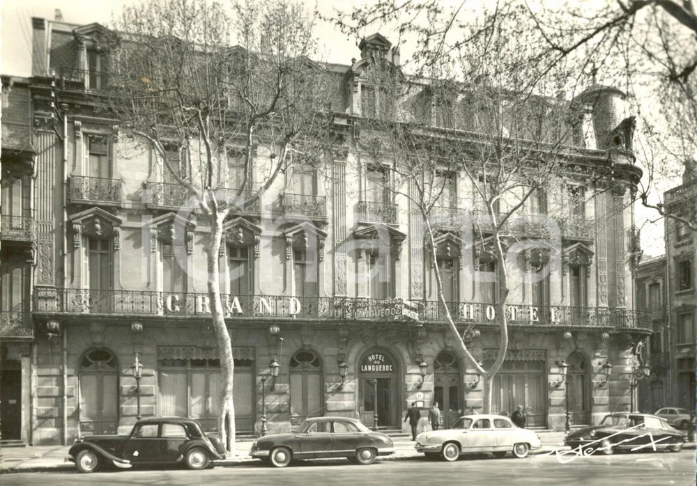Cartolina originale da collezione 1950 ca NARBONNE FRANCIA Facciata del Grand Hotel DU LANGUEDOC Cartolina FG NV 1