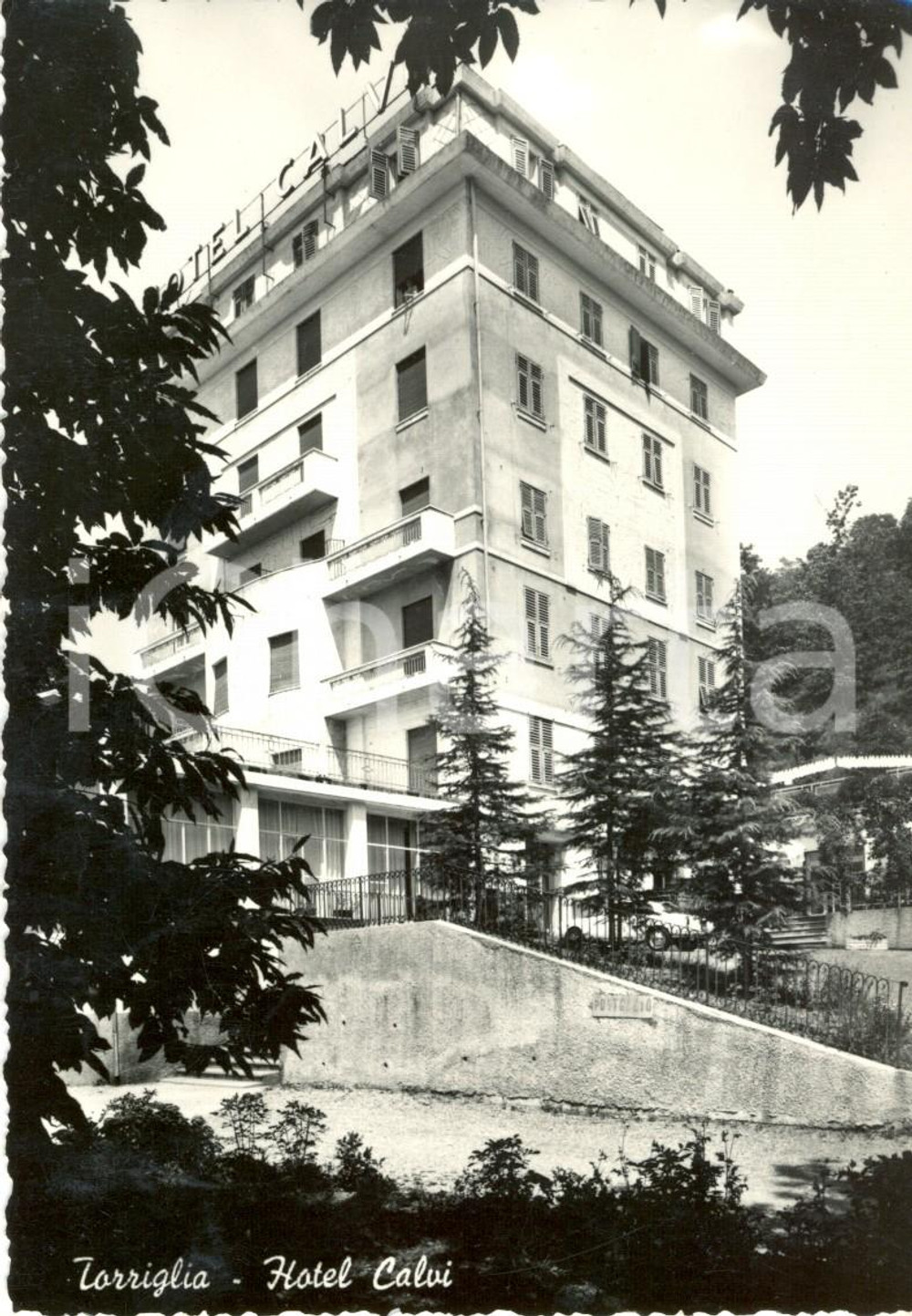 Cartolina originale da collezione 1960 TORRIGLIA (GE) Veduta dell'HOTEL CALVI *Cartolina postale FG VG 1