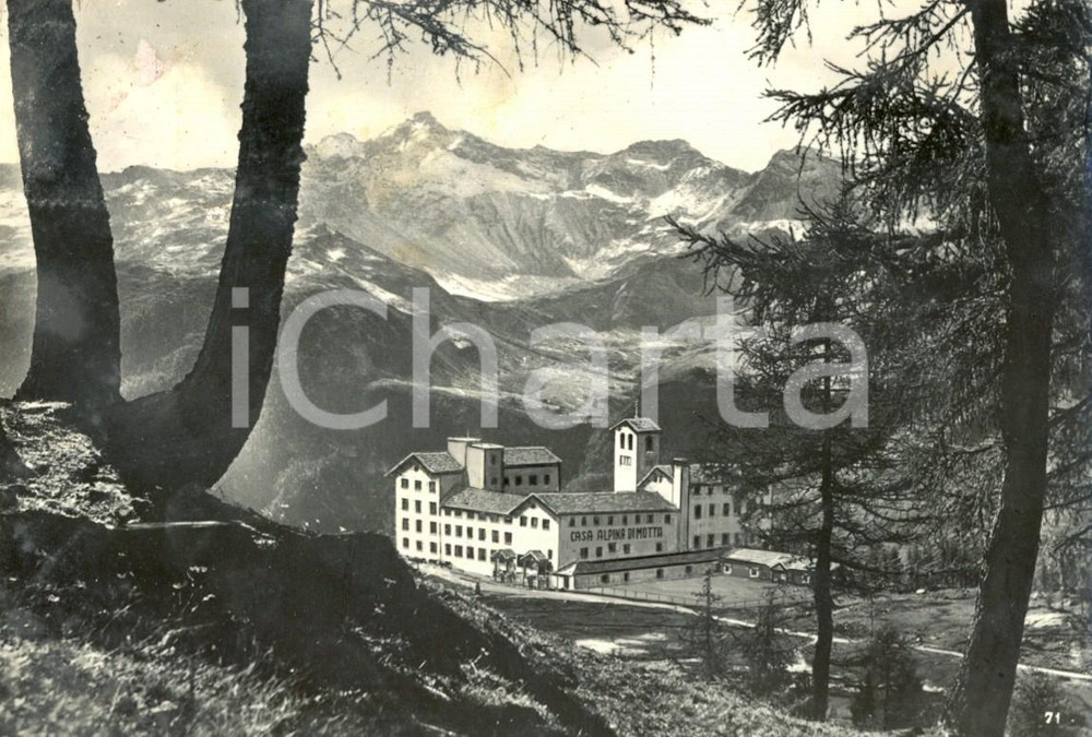 Cartolina originale da collezione 1964 CAMPODOLCINO (SO) Pizzo QUADRO e vista della CASA ALPINA DI MOTTA *FG VG 1