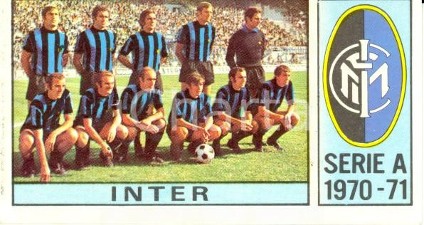 Oggetto da collezione cartaceo PANINI - CALCIATORI stagione 1970 - 1971 Figurina INTER Formazione *Serie A (4) 1