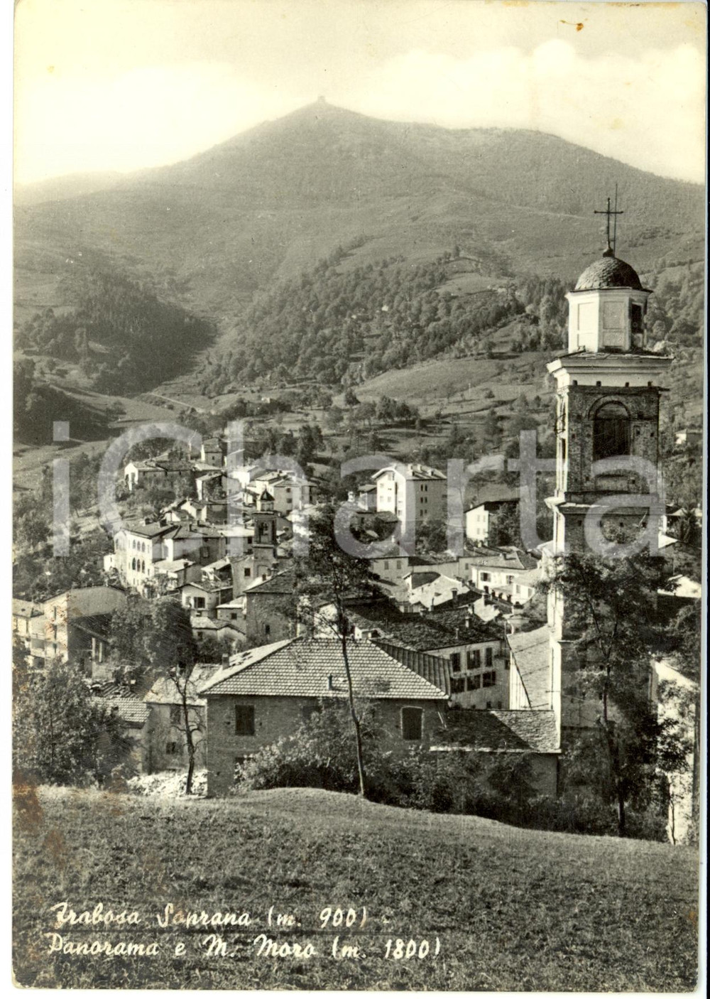 Cartolina originale da collezione 1955 FRABOSA SOPRANA (CN) Panorama e Monte Moro *Cartolina postale FG VG 1