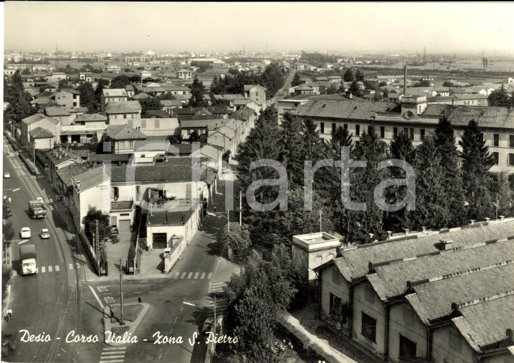 Cartolina originale da collezione 1953 DESIO MB Veduta Corso ITALIA zona SAN PIETRO FG 1