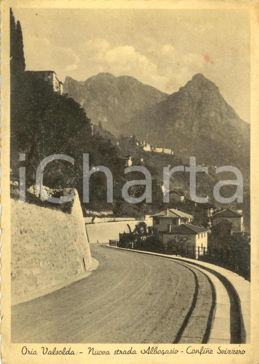 Cartolina originale da collezione 1941 VALSODA (CO) Nuova strada per ALBOGASIO in frazione ORIA *Cartolina FG VG 1