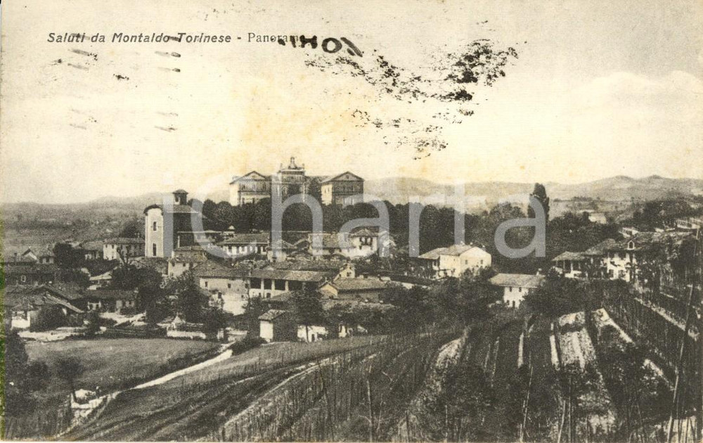 Cartolina originale da collezione 1925 MONTALDO TORINESE (TO) Panorama del paese e dei dintorni *Cartolina FP VG 1