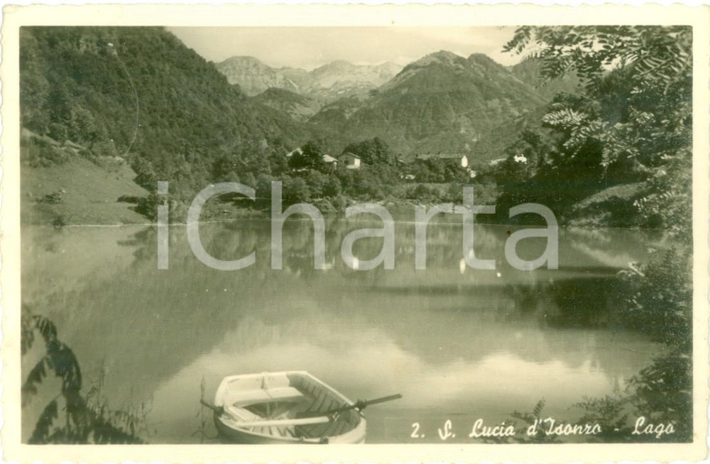 Cartolina originale da collezione 1941 TOLMINO SLOVENIA Barchetta sul lago a SANTA LUCIA D ISONZO Cartolina FP 1