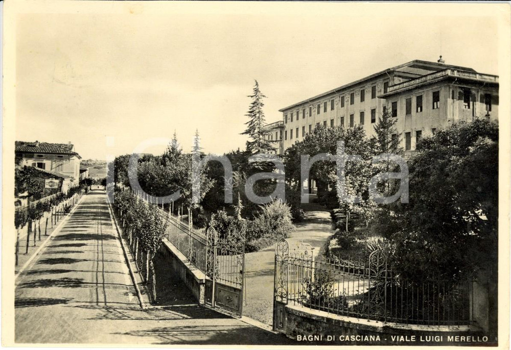 Cartolina originale da collezione 1950 CASCIANA TERME (PI) Veduta di Viale Luigi MERELLO *Cartolina postale FG VG 1