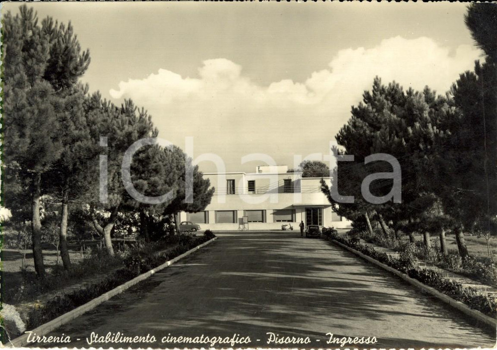 Cartolina originale da collezione 1955 TIRRENIA (PI) Stabilimento Cinematografico PISORNO *DANNEGGIATA Animata VG 1