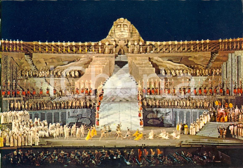 Cartolina originale da collezione 1970 ca TEATRO L'opera AIDA all'Arena di VERONA *Cartolina postale VINTAGE FG NV 1