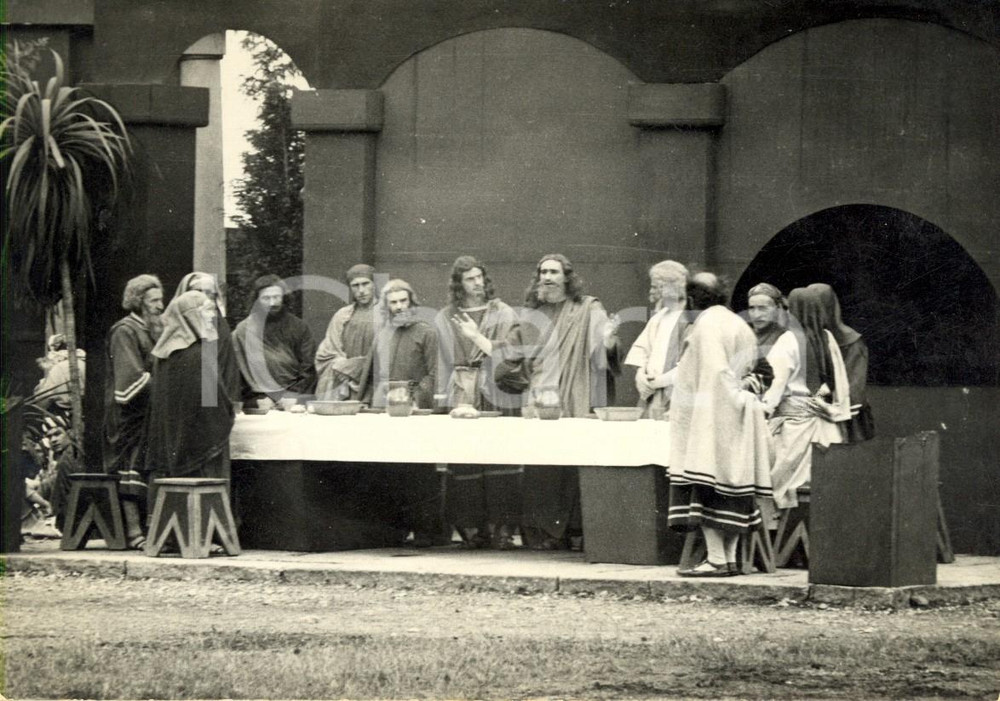 Cartolina originale da collezione 1960 TEATRO Scena della Passione di Cristo di SORDEVOLO *Cartolina postale FG NV 1