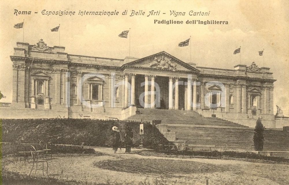 Cartolina originale da collezione 1911 ROMA VIGNA CARTONI Expo Internazionale Belle Arti - Padiglione INGHILTERRA 1