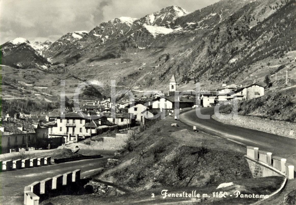 Cartolina originale da collezione 1958 FENESTRELLE (TO) Panorama del paese e della vallata *Cartolina FG VG 1