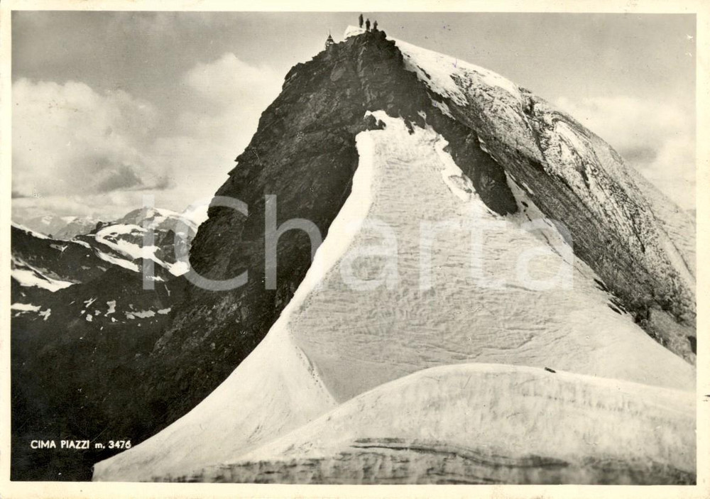 Cartolina originale da collezione 1948 SONDRIO Veduta Cima PIAZZI con escursionisti *Cartolina postale FG VG 1