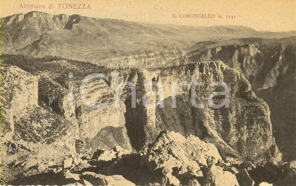 Cartolina originale da collezione 1915 ca TONEZZA DEL CIMONE (VI) Altopiano di TONEZZA e Monte CIMONCELLO *FP NV 1