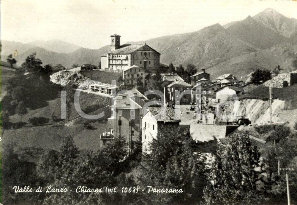 Cartolina originale da collezione 1969 MONASTERO DI LANZO TO Panorama della frazione CHIAVES Cartolina FG VG 1