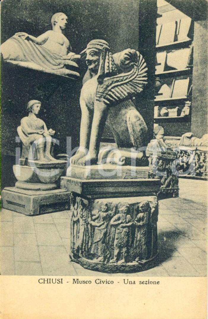 Cartolina originale da collezione 1925 ca ARTE Museo Civico CHIUSI  Sculture di una sezione Cartolina FP NV 1