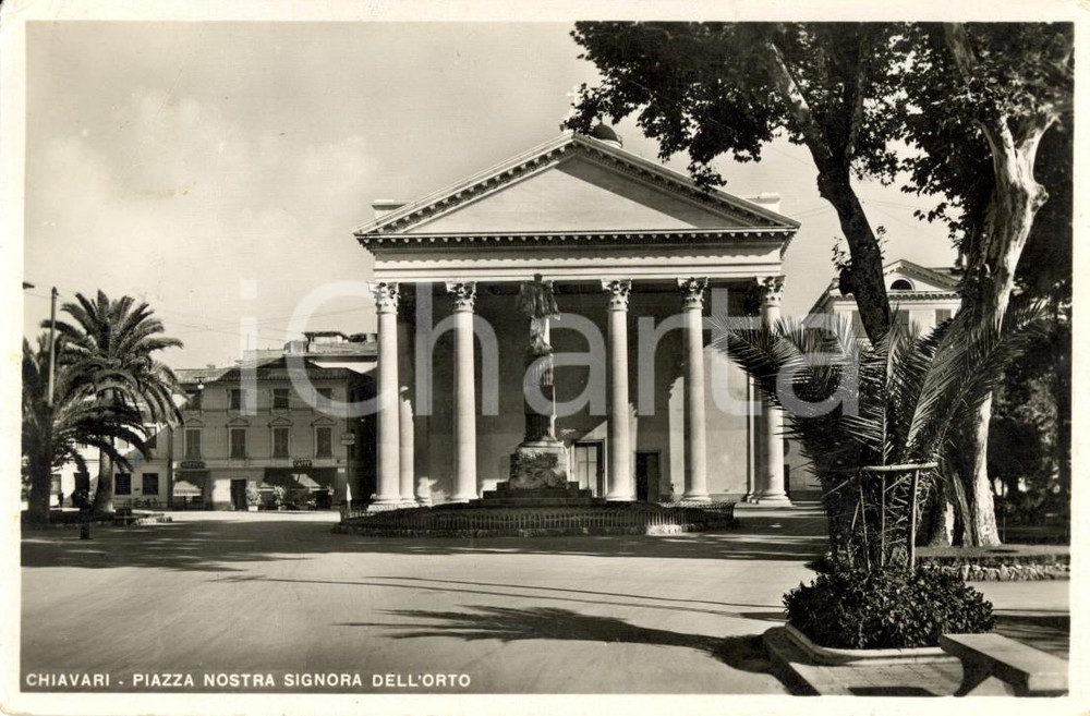 Cartolina originale da collezione 1941 CHIAVARI (GE) Veduta Piazza NOSTRA SIGNORA dell'ORTO *Cartolina FP VG 1