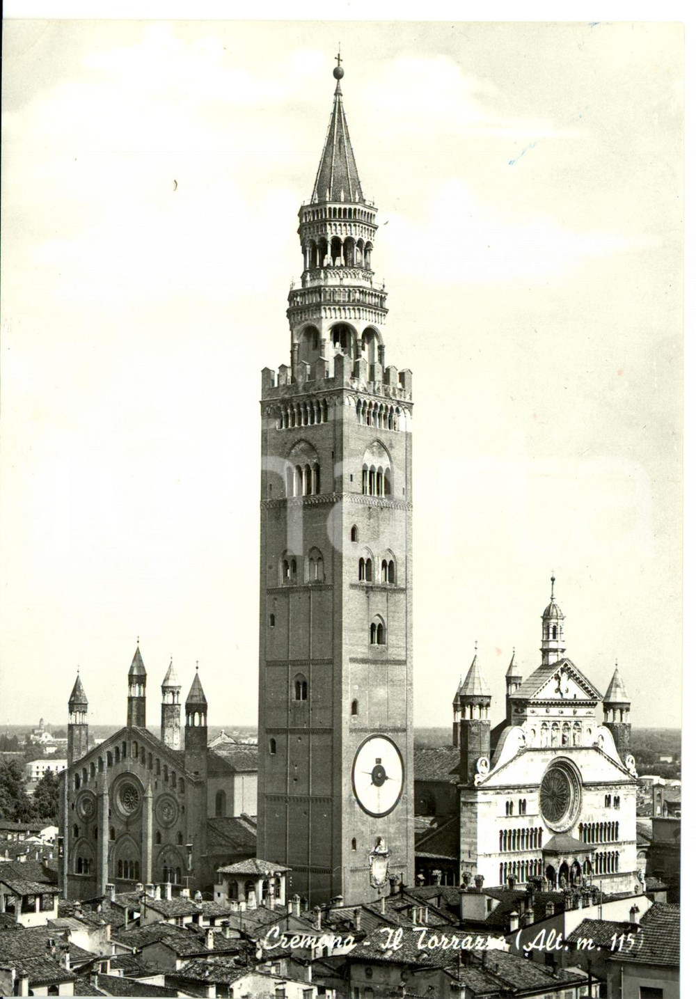 Cartolina originale da collezione 1960 CREMONA Il TORRAZZO Cartolina postale FG VG 1
