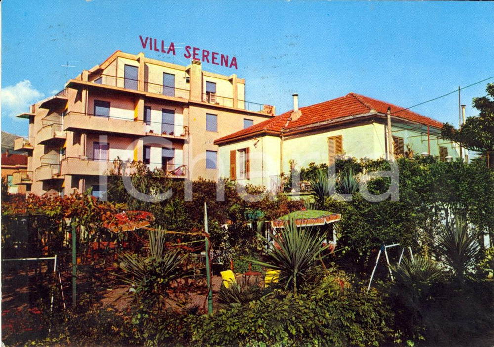 Cartolina originale da collezione 1968 LOANO (SV) Veduta della Pensione VILLA SERENA *Cartolina VINTAGE FG VG 1