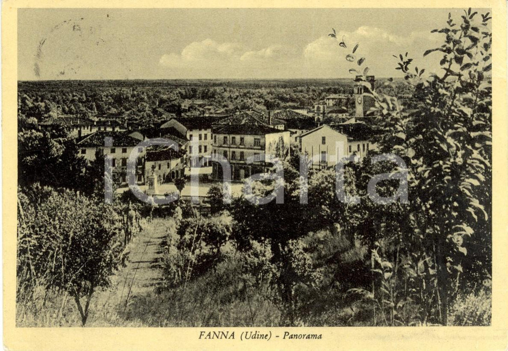 Cartolina originale da collezione 1952 FANNA PN Panorama del paese e dei dintorni Cartolina postale FG VG 1