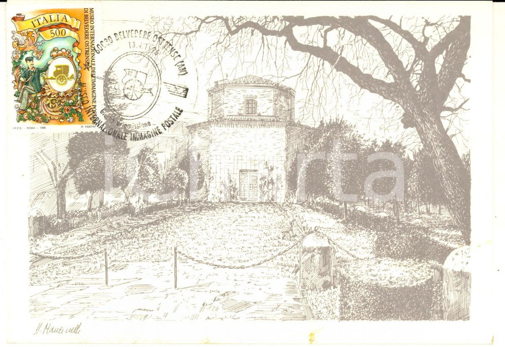 Cartolina originale da collezione 1996 BELVEDERE OSTRENSE AN Madonna del Sole Cartolina primo giorno MANCINELLI 1