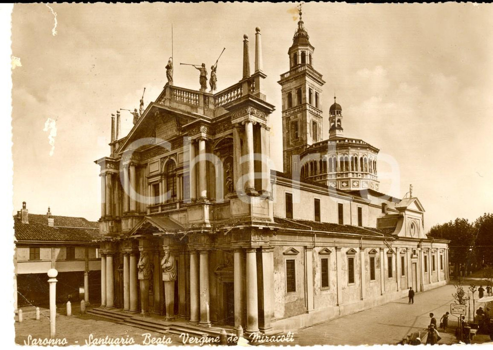 Cartolina originale da collezione 1941 SARONNO Santuario Beata Vergine dei Miracoli Cartolina a Elisa THOREL SODDU 1