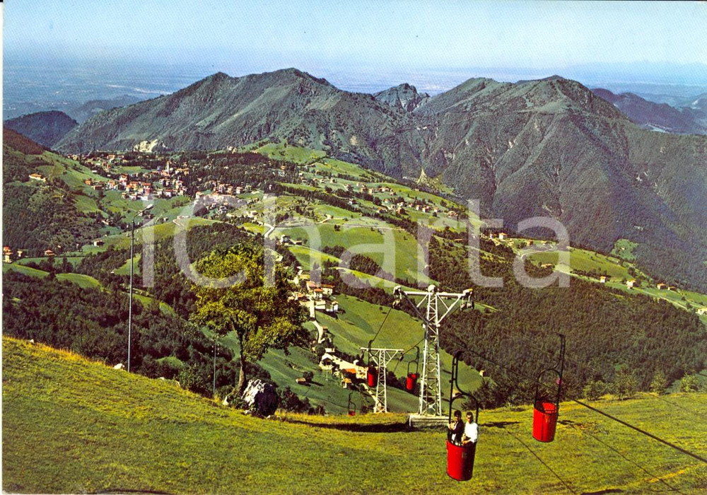 Cartolina originale da collezione 1969 SELVINO BG Arrivo seggiovia al Monte POIETO Cartolina VINTAGE FG VG 1