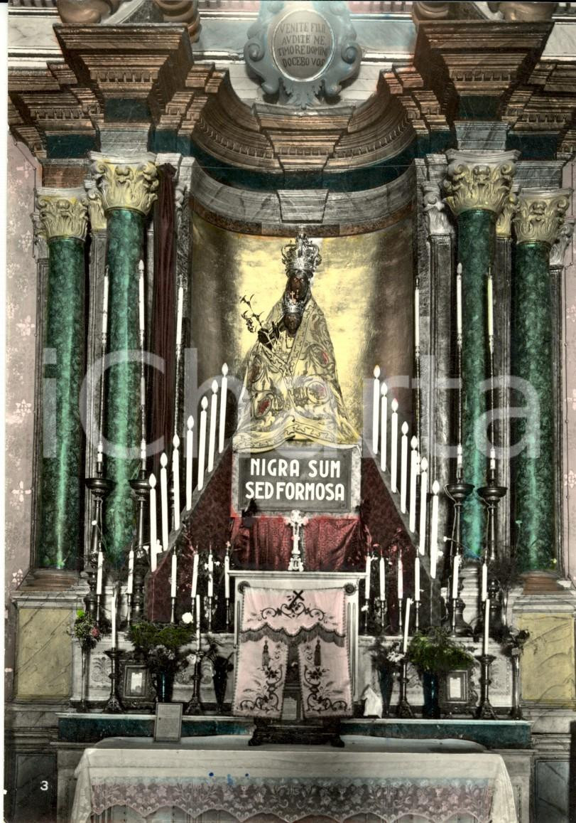 Cartolina originale da collezione 1960 TINDARI ME Simulacro Vergine nel Santuario della MADONNA NERA FG NV 1