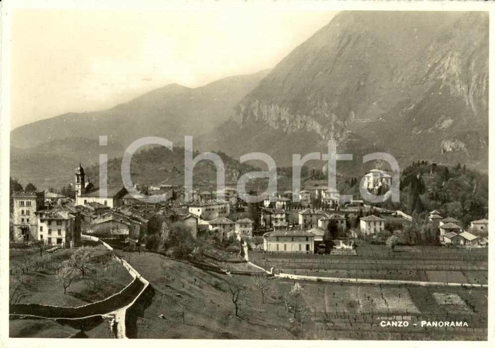 Cartolina originale da collezione 1942 CANZO CO Veduta panoramica del paese e dei dintorni Cartolina FG VG 1