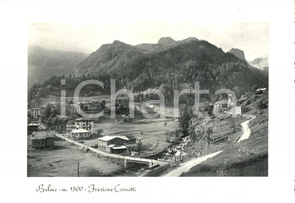 Cartolina originale da collezione 1955 BALME (TO) Veduta della frazione CORNETTI *Cartolina postale FG VG 1