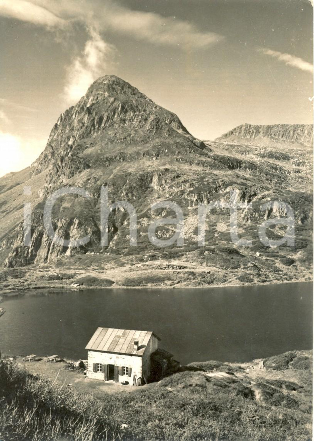 Cartolina originale da collezione 1953 PASSO ROLLE (TN) Il lago e il rifugio del COLBRICON *Cartolina FG VG 1