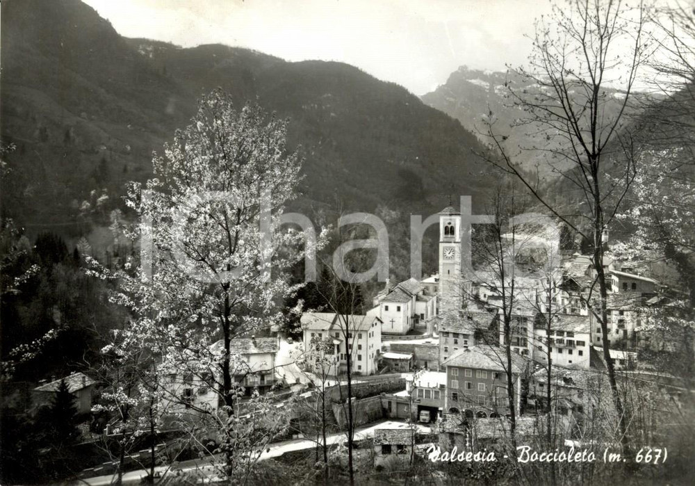 Cartolina originale da collezione 1967 BOCCIOLETO VC Veduta panoramica del paese in VALSESIA Cartolina FG VG 1