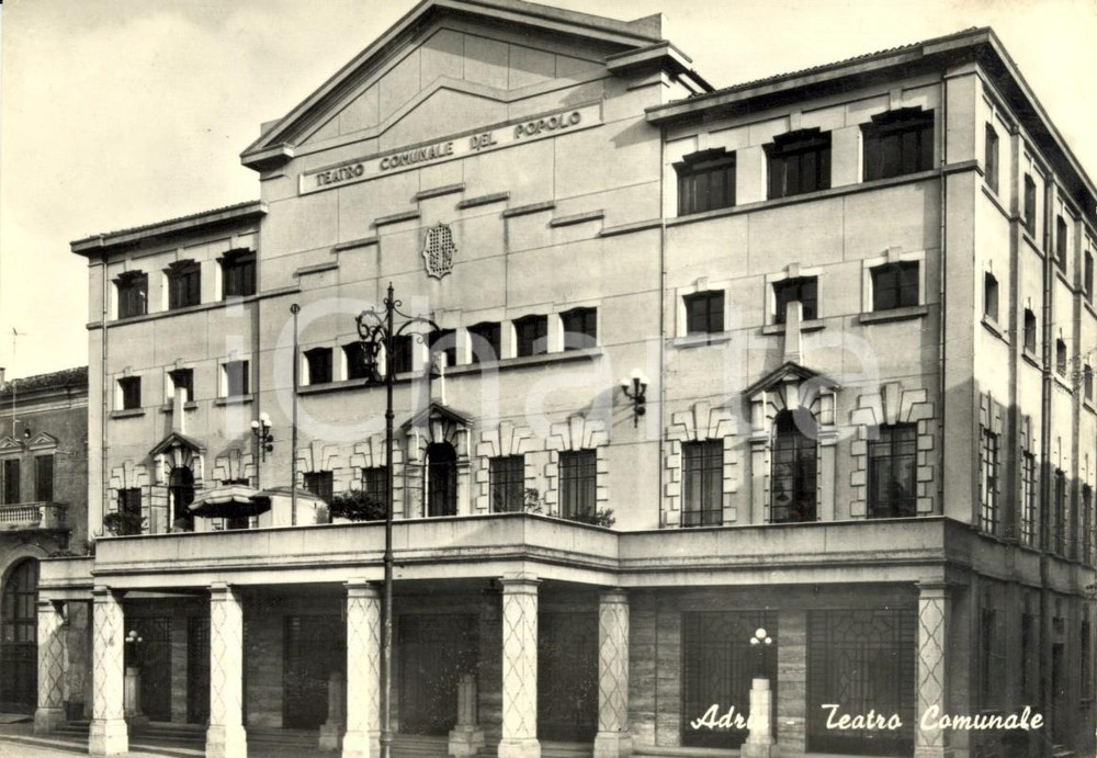 Cartolina originale da collezione 1960 ADRIA RO Veduta del Treatro comunale del POPOLO Cartolina postale FG VG 1