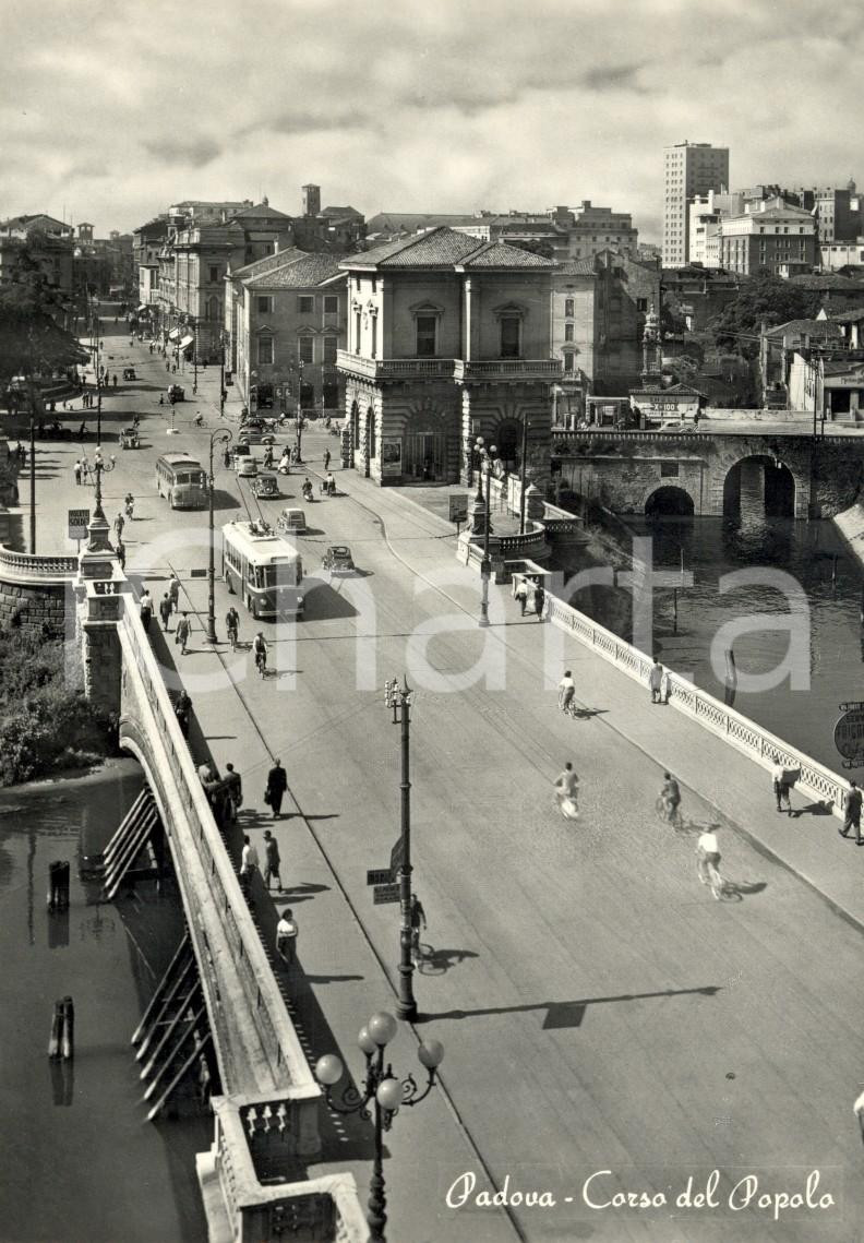 Cartolina originale da collezione 1950 ca PADOVA Veduta Corso del POPOLO con passanti ANIMATA con corriera FG NV 1