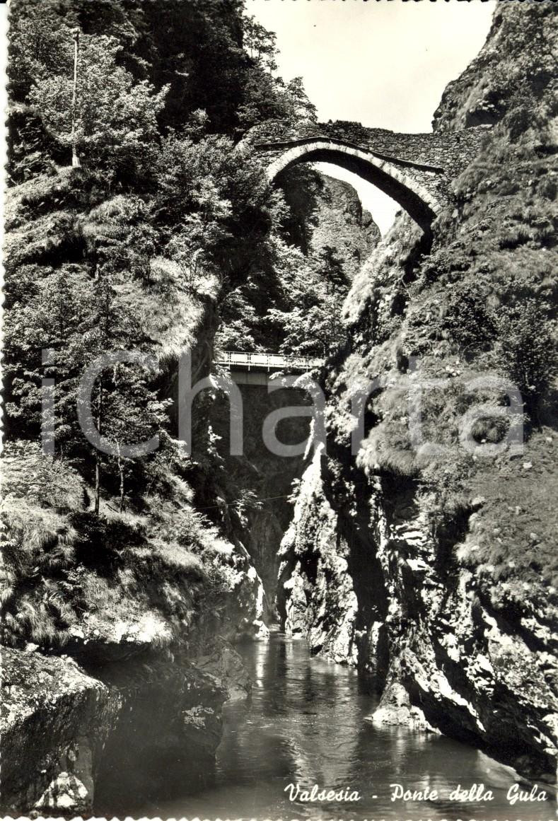 Cartolina originale da collezione 1960 ca VARALLO VC Ponte della GULA in VALSESIA Cartolina postale FG NV 1