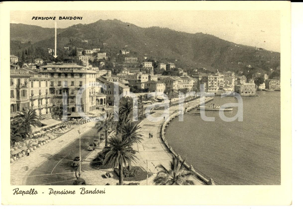 Cartolina originale da collezione 1959 RAPALLO GE Pensione BANDONI Cartolina postale proprietario FG NV 1