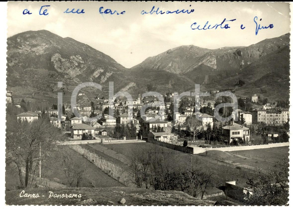 Cartolina originale da collezione 1953 CANZO CO Panorama del paese Cartolina postale VINTAGE FG VG 1