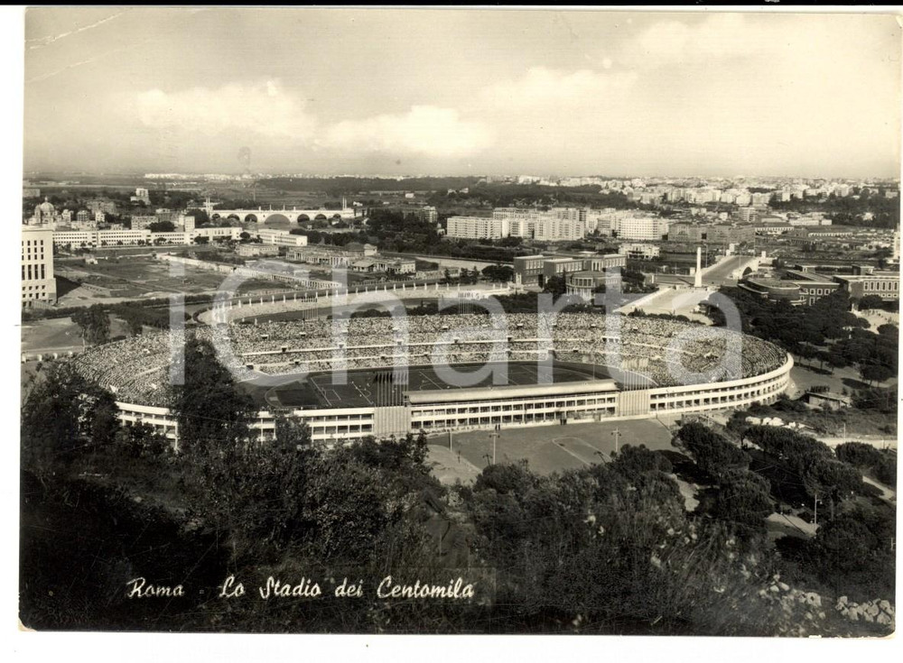 Cartolina originale da collezione 1953 ROMA Veduta dello Stadio dei Centomila Cartolina postale FG VG 1