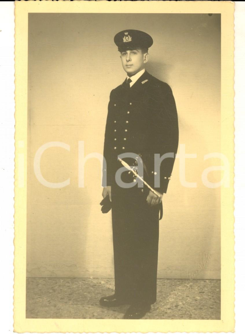 Fotografia d epoca originale 1952 VARESE Ritratto di un cadetto della Marina Foto cartolina GIACOBBO 10x15 1