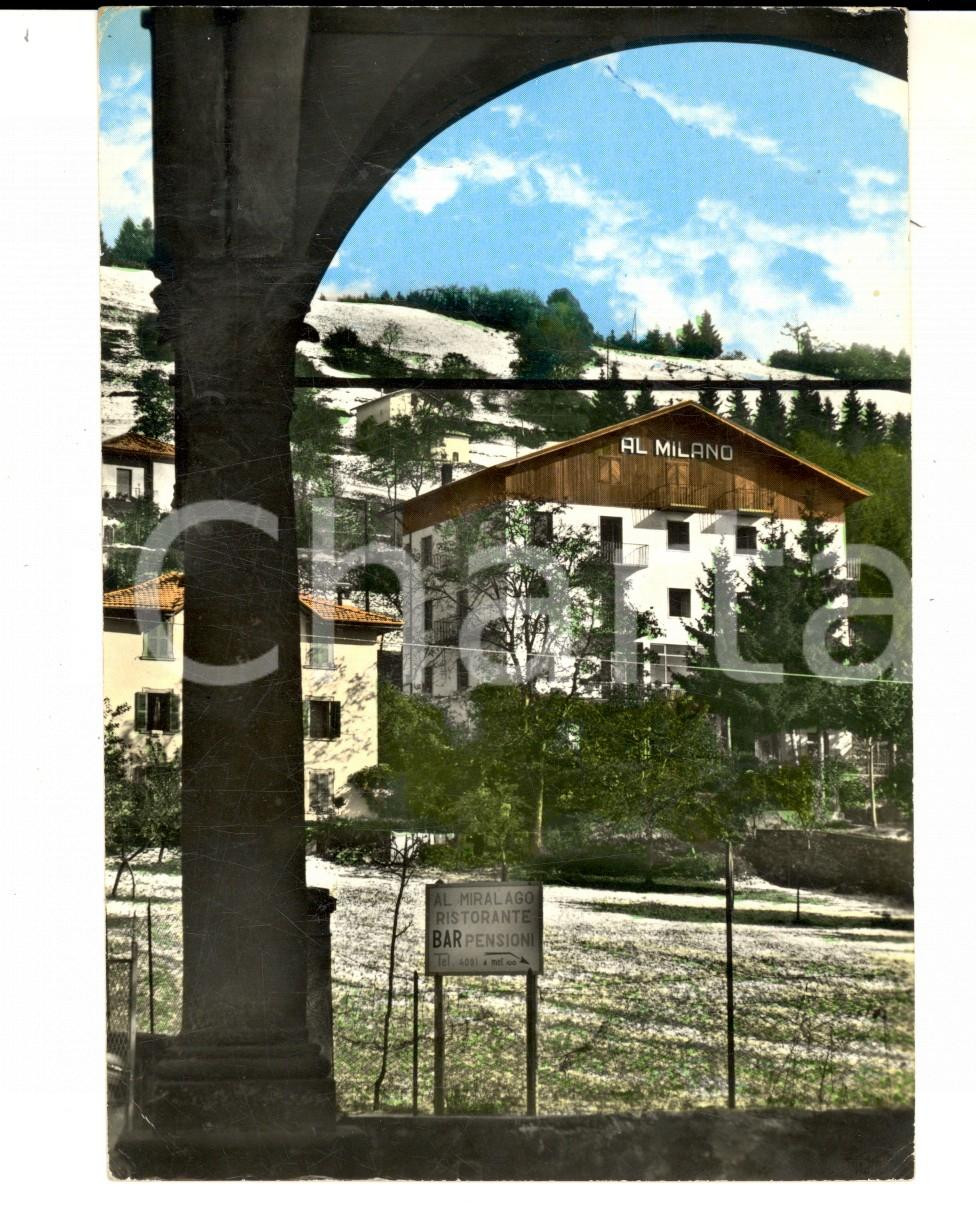 Cartolina originale da collezione 1962 BOSSICO BG Veduta con ristorante AL MILANO e MIRALAGO Cartolina FG 1