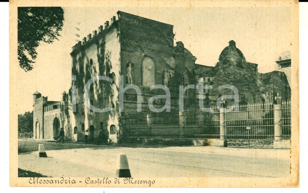 Cartolina originale da collezione 1924 ALESSANDRIA Castello di MARENGO Cartolina postale ANIMATA FP VG 1