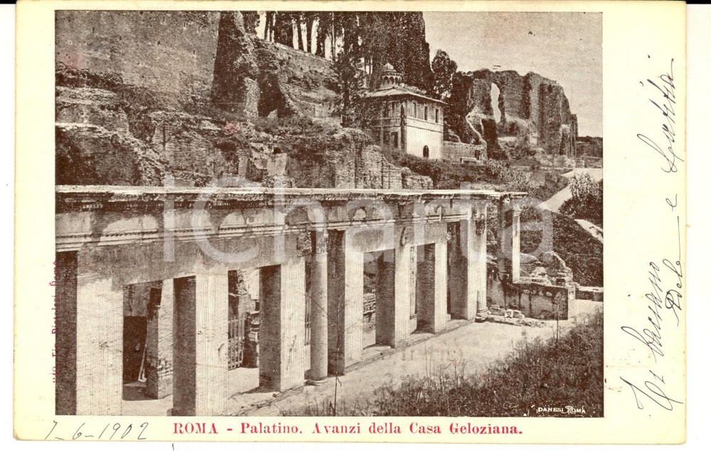 Autografo originale 1902 ROMA Casa Geloziana *Cartolina a Ernestina CORSI DI BROSNASCO PRATO 1