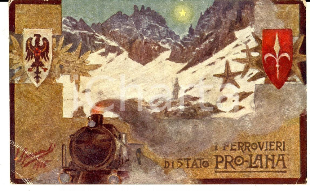 Cartolina originale da collezione 1915 Ferrovieri dello Stato - PRO LANA  *Cartolina ILLUSTRATA Raccolta fondi 1