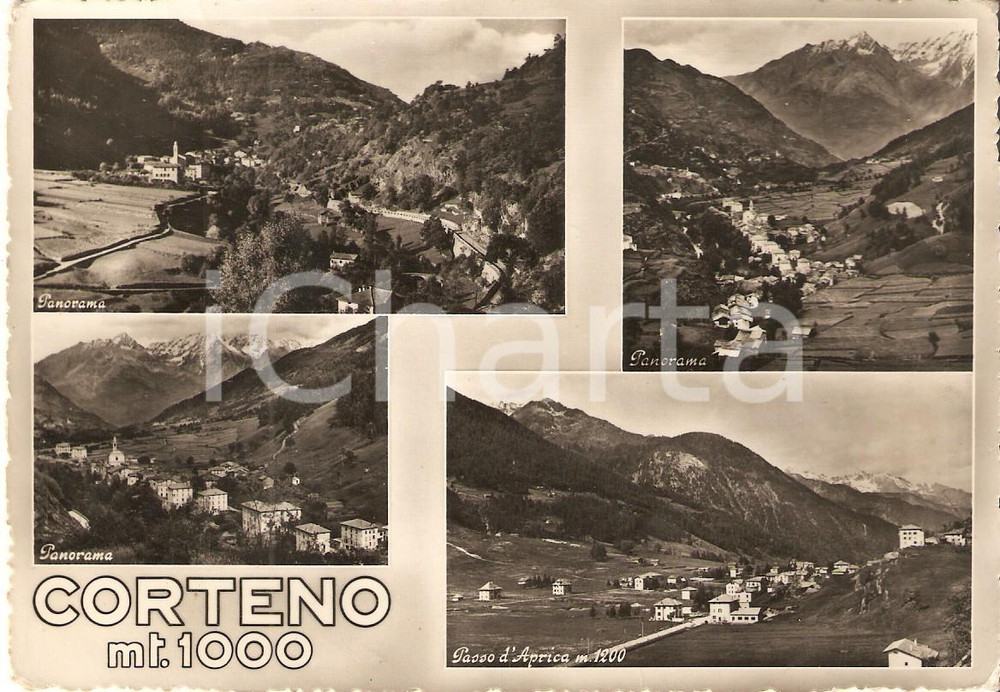 Cartolina originale da collezione 1955 ca CORTENO GOLGI BS Vedutine PASSO D APRICA Panorama Cartolina FG NV 1