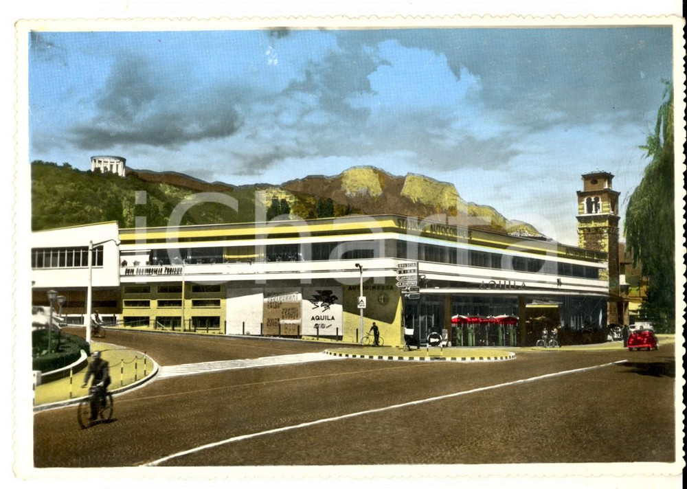 Cartolina originale da collezione 1950 ca TRENTO Stazione autocorriere  - Monumento a Cesare BATTISTI *Cartolina 1