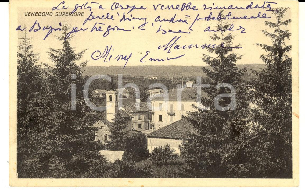 Cartolina originale da collezione 1959 VENEGONO SUPERIORE VA Veduta panoramica Cartolina postale FP VG 1