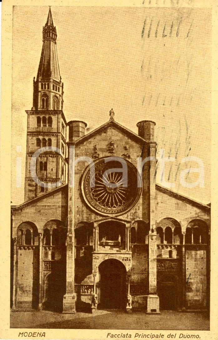 Cartolina originale da collezione 1926 MODENA Facciata principale del DUOMO Cartolina postale FP VG 1