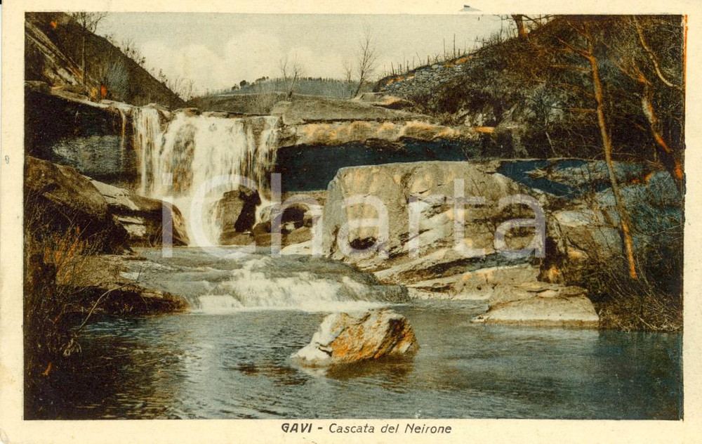 Cartolina originale da collezione 1929 GAVI (AL) Veduta della cascata del NEIRONE *Cartolina postale FP VG 1